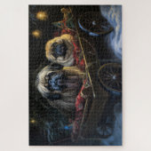 Pekingees Sneeuw Slede Kerst Decoratie Legpuzzel (Verticaal)