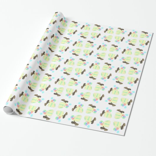 Pekingees Verjaardagsballonnen Cadeaupapier (Uitgerold)