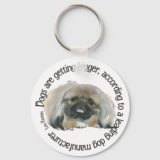 Pekingees Wijsheid - Honden Worden Groter Sleutelhanger (Voorkant)