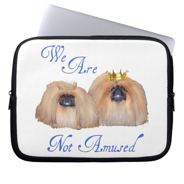Pekingees Zijn Niet Geamuseerd Laptop Sleeve (Voorkant)