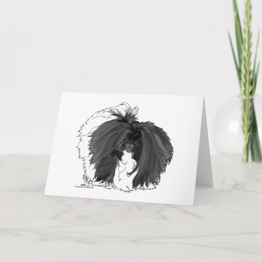 Pekingees Zwarte en Witte Kaart (Voorkant)