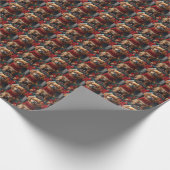 Pekingeeserond kerstcadeaus schouw cadeaupapier (Hoek)