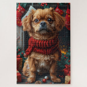 Pekingeeserond met Kerstcadeaus en Haard Legpuzzel