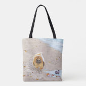 Pekingese aan het strand tote bag (Achterkant)