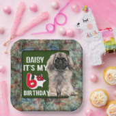 Pekingese Aangepaste 6e verjaardag Papieren Bordje (Feest)