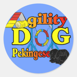 Pekingese_Agility-cadeaus Ronde Sticker