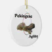 Pekingese Agility Keramisch Ornament (Rechts)