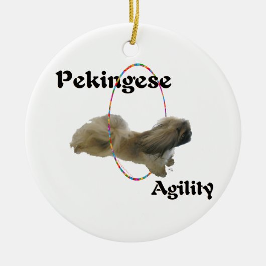 Pekingese Agility Keramisch Ornament (Voorkant)