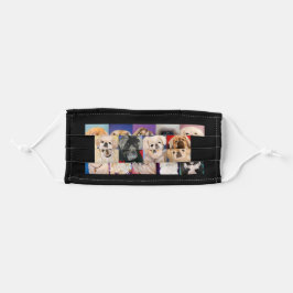 Pekingese Art Face Mask 3 Black Stoffen Mondkapje