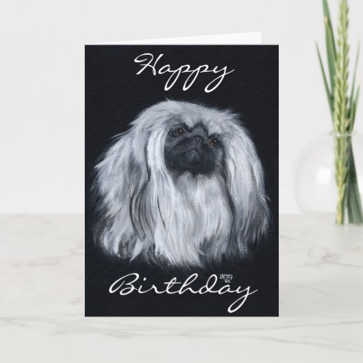 Pekingese Birthday Wenskaart Kaart (Voorkant)