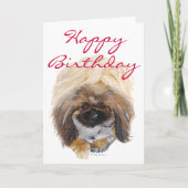 Pekingese Birthday Wenskaart Kaart (Voorkant)