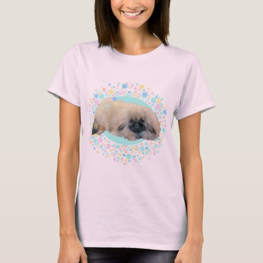 Pekingese Bubbel Geluk T-shirt (Voorkant)