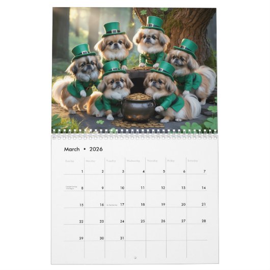 Pekingese Calendar Kalender (Mar 2026)