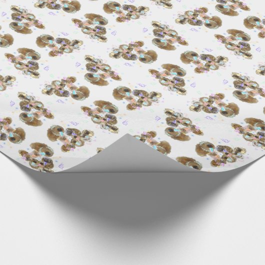 Pekingese Celebration Group Cadeaupapier (Hoek)