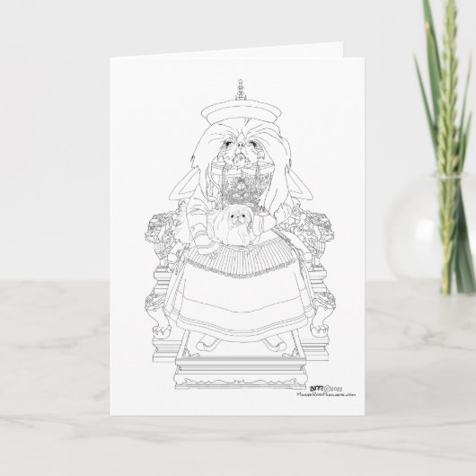 Pekingese Celestial met Kaart voor huisdieren (Voorkant)