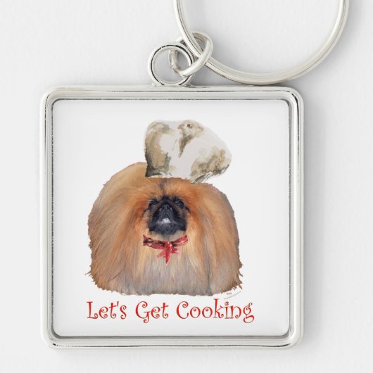 Pekingese Chef - Man Sleutelhanger (Voorkant)