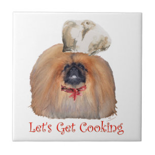 Pekingese Chef - Man Tegeltje