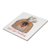 Pekingese Chef - Man Tegeltje (Zijkant)