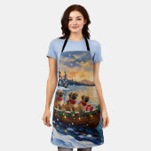 Pekingese Christmas Boat Holiday Schort (Gedragen)