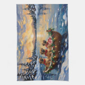 Pekingese Christmas Boat Holiday Theedoek (Verticaal)