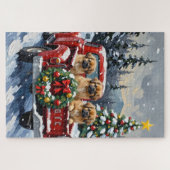 Pekingese Christmas Red Truck Holiday Legpuzzel (Horizontaal)