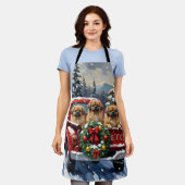 Pekingese Christmas Red Truck Holiday Schort (Gedragen)