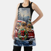 Pekingese Christmas Red Truck Holiday Schort (Insitu)