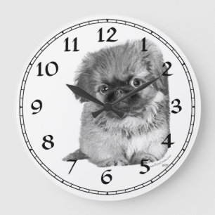 Pekingese Clock Grote Klok