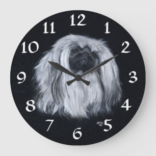Pekingese Clock Grote Klok
