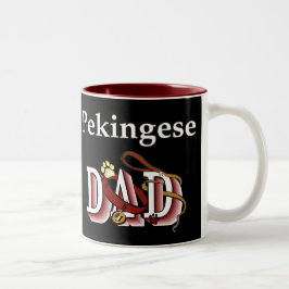 Pekingese Dad Gifts Tweekleurige Koffiemok
