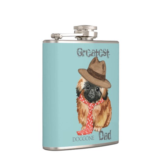 Pekingese Dad Hip Flask Heupfles (Rechts)