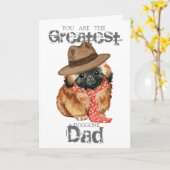 Pekingese Dad Kaart (Gele Bloem)