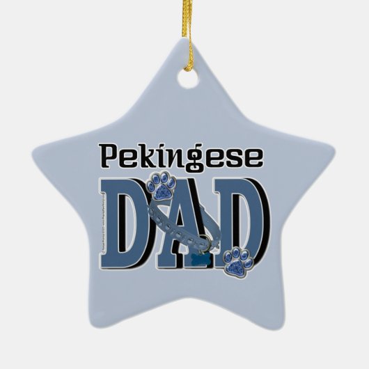 Pekingese DAD Keramisch Ornament (Achterkant)