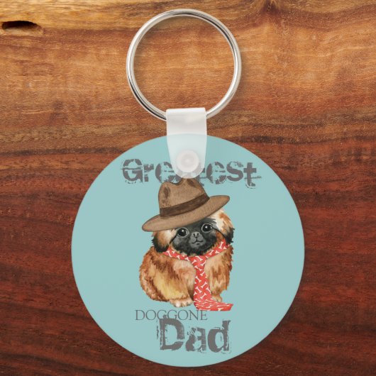 Pekingese Dad Sleutelhanger (Voorkant)