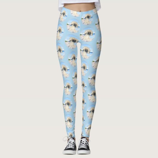 Pekingese Design Broek Leggings (Voorkant)