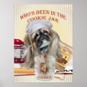 Pekingese die in het Poster van de Koekjespot is g (Voorkant)