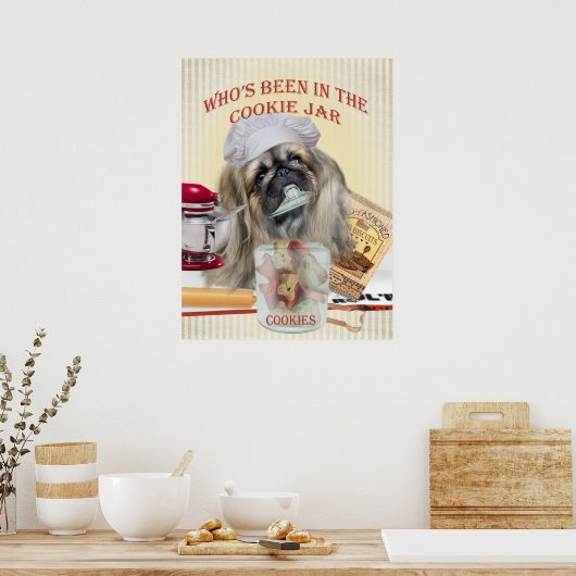 Pekingese die in het Poster van de Koekjespot is g (Keuken)