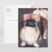 Pekingese Dog Art Briefkaart (Voorkant / Achterkant)