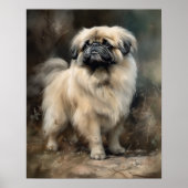 Pekingese Dog Art Print Poster (Voorkant)