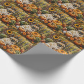 Pekingese Dog Autumn Harvest Thanksgiving Cadeaupapier (Hoek)