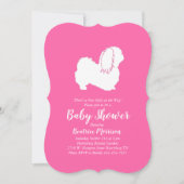 Pekingese Dog Baby shower Girl Pink Kaart (Voorkant)