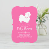 Pekingese Dog Baby shower Girl Pink Kaart (Staand voorkant)
