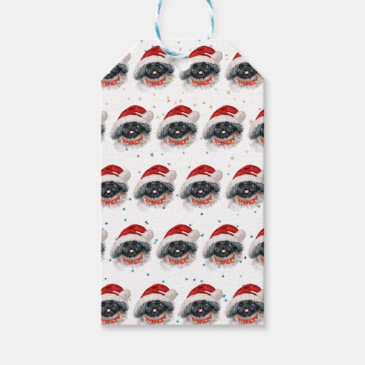 Pekingese Dog Breed Christmas Stars Cadeaulabel (Voorkant)