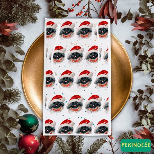 Pekingese Dog Breed Christmas Stars Klein Cadeauzakje