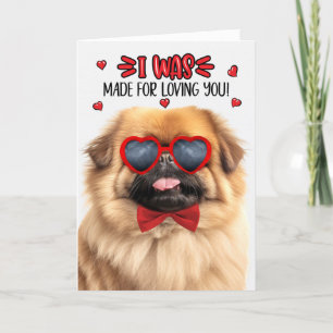 Pekingese Dog Gemaakt voor Liefdevolle Valentijn Feestdagen Kaart