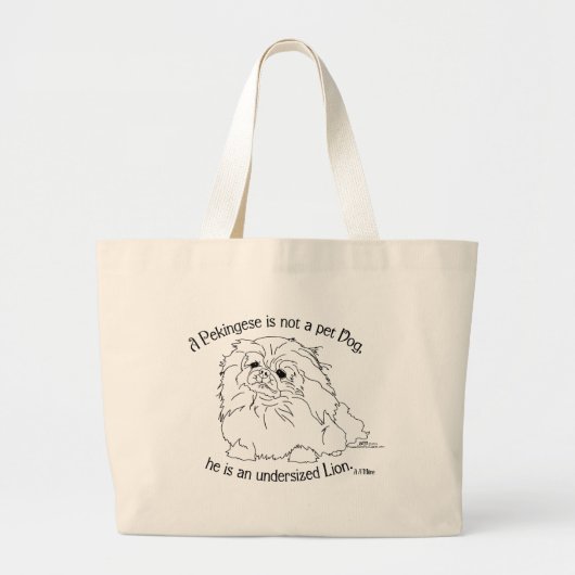 Pekingese Dog Grote Tote Bag (Voorkant)