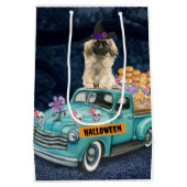 Pekingese Dog Halloween Truck Medium Cadeauzakje (Achterkant)