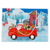 Pekingese Dog kerstaking vrachtwagen sneeuw Groot Cadeauzakje (Achterkant)