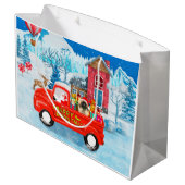 Pekingese Dog kerstaking vrachtwagen sneeuw Groot Cadeauzakje (Achterkant Gekanteld)