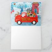 Pekingese Dog kerstaking vrachtwagen sneeuw Kaart (Binnen)